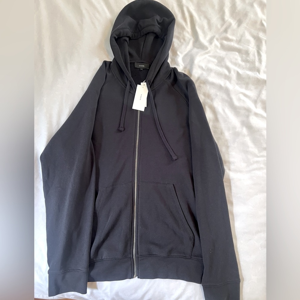 Dark Blue Vince Zip Up Hoodie